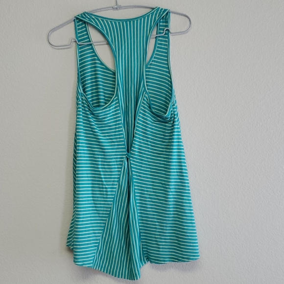 Aqua Striped Tank Top - Size S - Picture 2 of 6